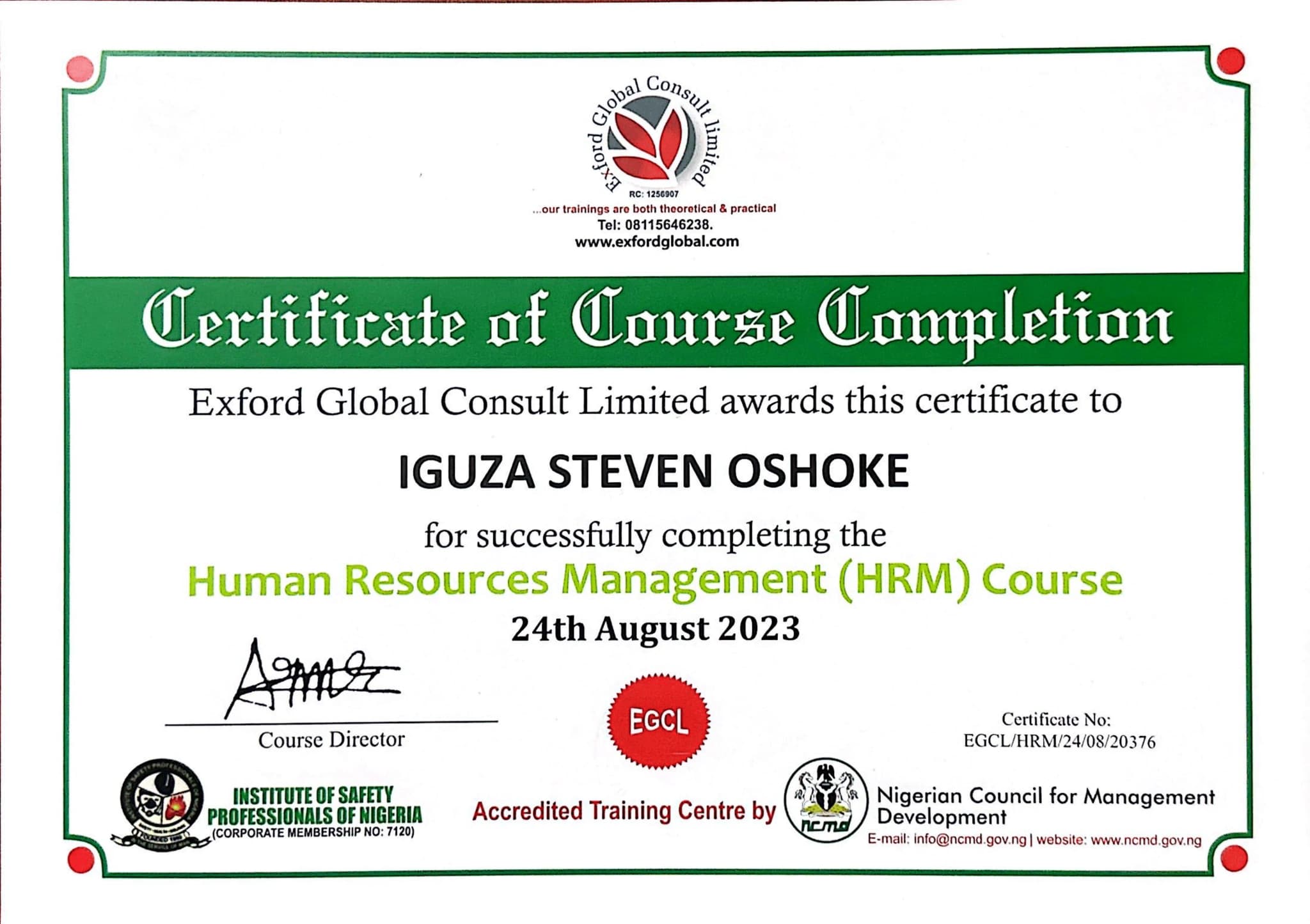 Exford Global Human Resource Management Course